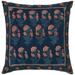 Carnation-Delta Reversible Pillow Cover - Indigo/Brick Red